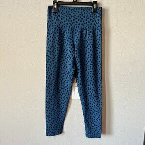 Aerie Navy & Blue Abstract Dots Pattern 7/8 Length Leggings Size Medium